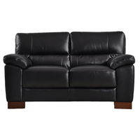 Dalmore Genuine Leather Black 2 Seater Sofa
