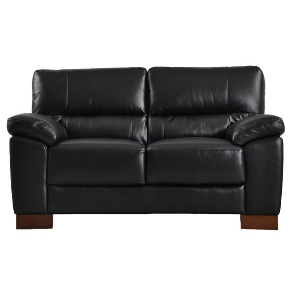 Dalmore Genuine Leather Black 2 Seater Sofa