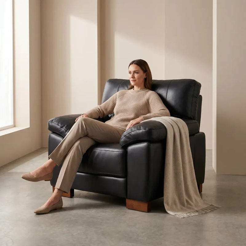 black-leather-living-room-chair