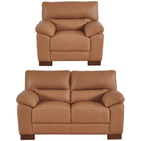 Dalmore Genuine Leather Caramel 2+1 Seater Sofa Set