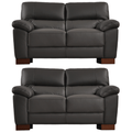 Dalmore Genuine Leather Grey 2+2 Seater Sofa Set