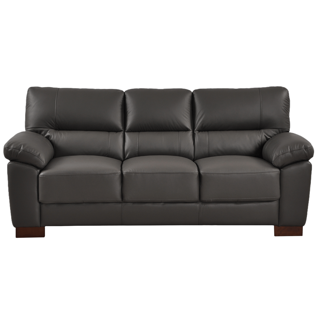 Dalmore Genuine Leather Grey 3 Seater Sofa
