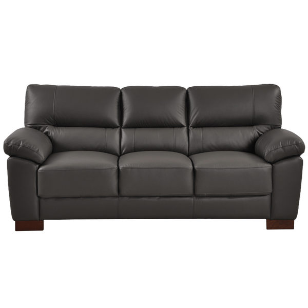 Dalmore Genuine Leather Grey 3 Seater Sofa