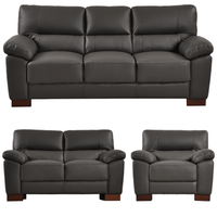 Dalmore Genuine Leather Grey 3+2+1 Seater Sofa Set