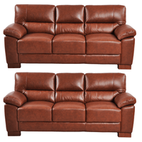 Dalmore Genuine Leather Tan 3+3 Seater Sofa Set