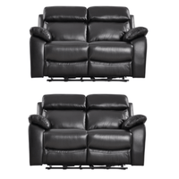 Dandrea Genuine Leather Black Electric Recliner 2+2 Seater Sofa Set