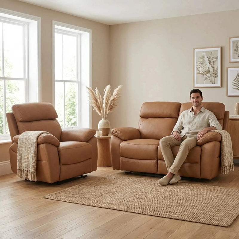 dandrea-genuine-leather-caramel-recliner-sofa-set 