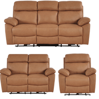 Dandrea Genuine Leather Caramel Electric Recliner 3+2+1 Seater Sofa Set