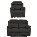 Dandrea Genuine Leather Grey Electric Recliner 2+1 Seater Sofa Set
