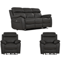 Dandrea Genuine Leather Grey Electric Recliner 3+1+1 Seater Sofa Set