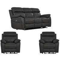 Dandrea Genuine Leather Grey Electric Recliner 3+1+1 Seater Sofa Set