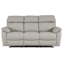 Dandrea Genuine Leather Light Grey Electric Power Recliner 3 Seater Sofa
