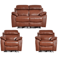 Dandrea Genuine Leather Tan Electric Recliner 2+1+1 Seater Sofa Set