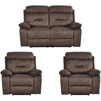 Foster Brown Fabric Electric Recliner 2+1+1 Seater Sofa Set