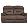 Foster Brown Fabric Electric Recliner 2 Seater Sofa
