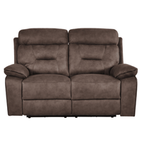 Foster Brown Fabric Electric Recliner 2 Seater Sofa