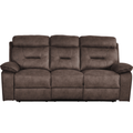 Foster Brown Fabric Electric Recliner 3 Seater Sofa