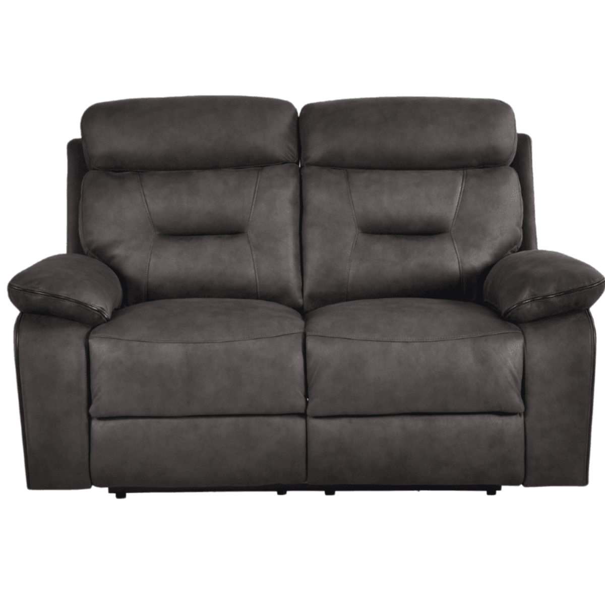 Gray leather sofa on a white background