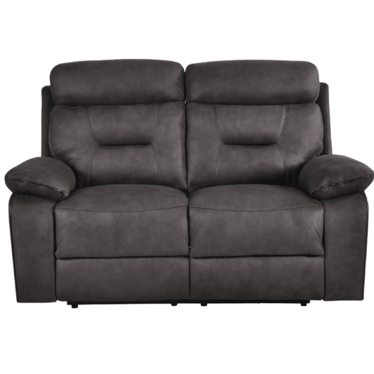 Gray leather sofa on a white background