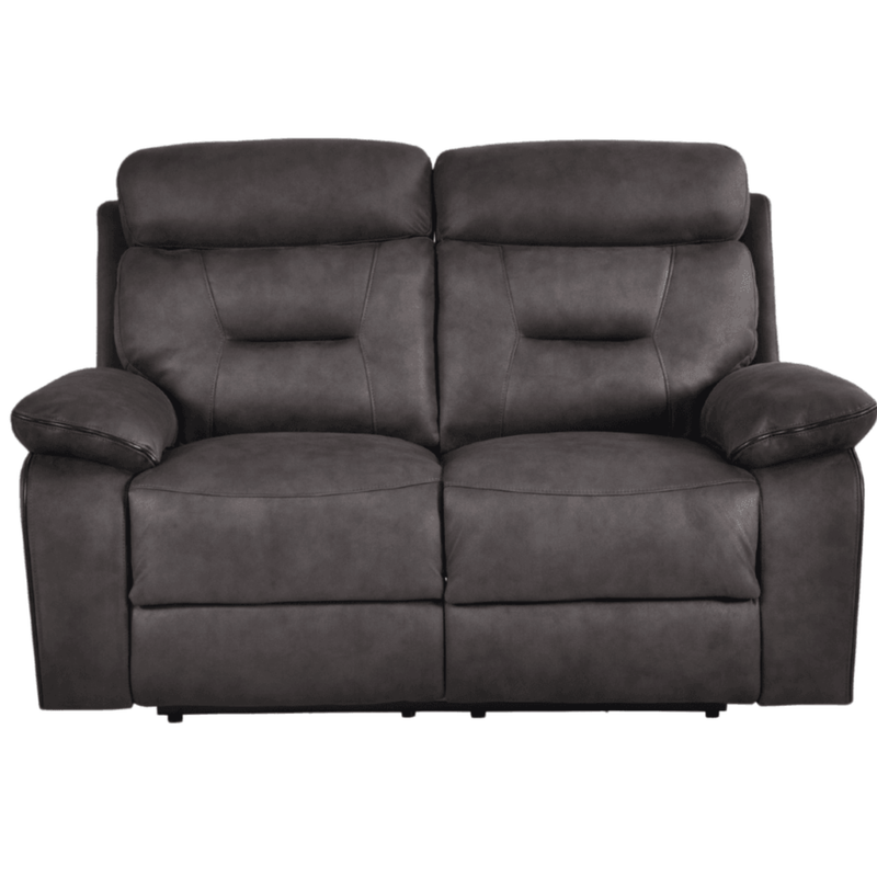 Gray leather sofa on a white background