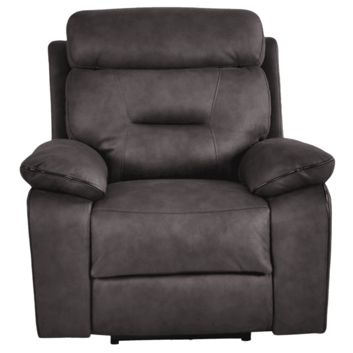 Gray recliner chair on a white background