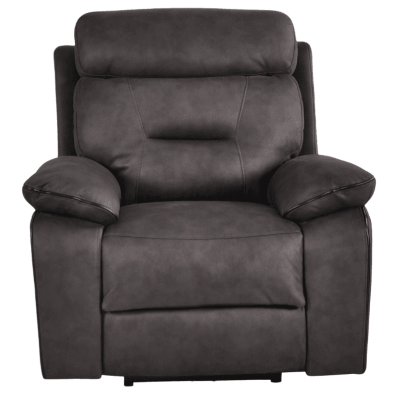 Gray recliner chair on a white background