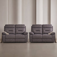 Foster Grey Fabric Electric Recliner 2+2 Seater Sofa Set - Furniture Instore