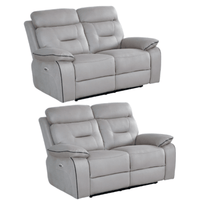 Foster Light Grey Fabric Electric Recliner 2+2 Sofa Set