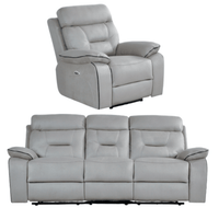 Foster Light Grey Fabric Electric Recliner 3+1 Sofa Set