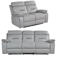 Foster Light Grey Fabric Electric Recliner 3+2 Sofa Set