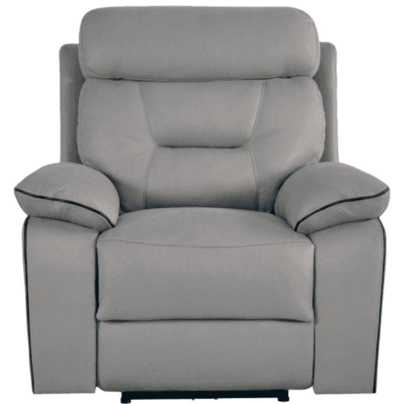 Gray recliner chair on a white background