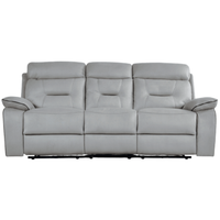 Foster Light Grey Fabric Electric Recliner 3 Seater Sofa