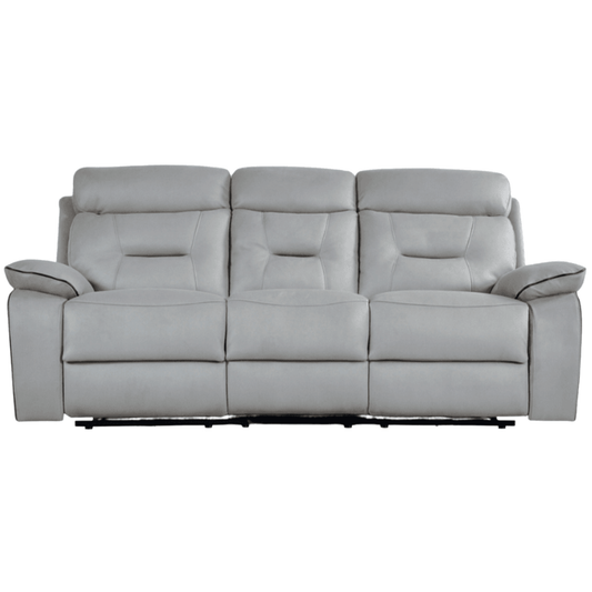 Gray leather sofa on a white background