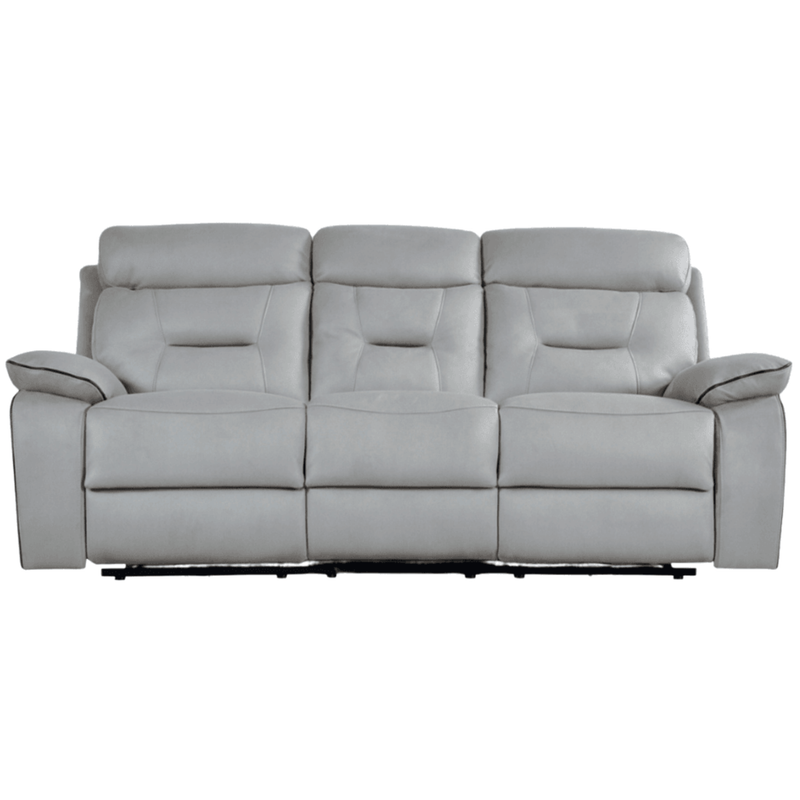 Gray leather sofa on a white background