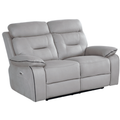 Foster Light Grey Fabric Electric Recliner 2 Seater Sofa