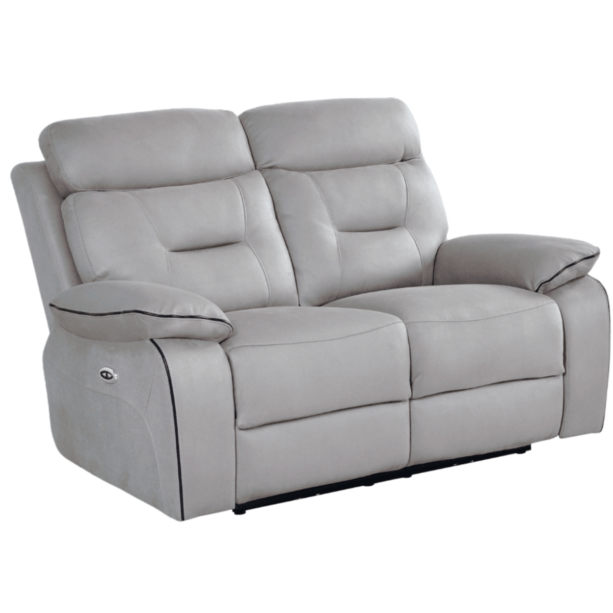 Gray reclining sofa on a white background