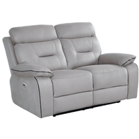 Foster Light Grey Fabric Electric Recliner 2 Seater Sofa