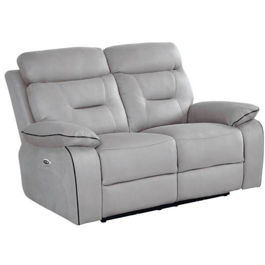 Gray reclining sofa on a white background