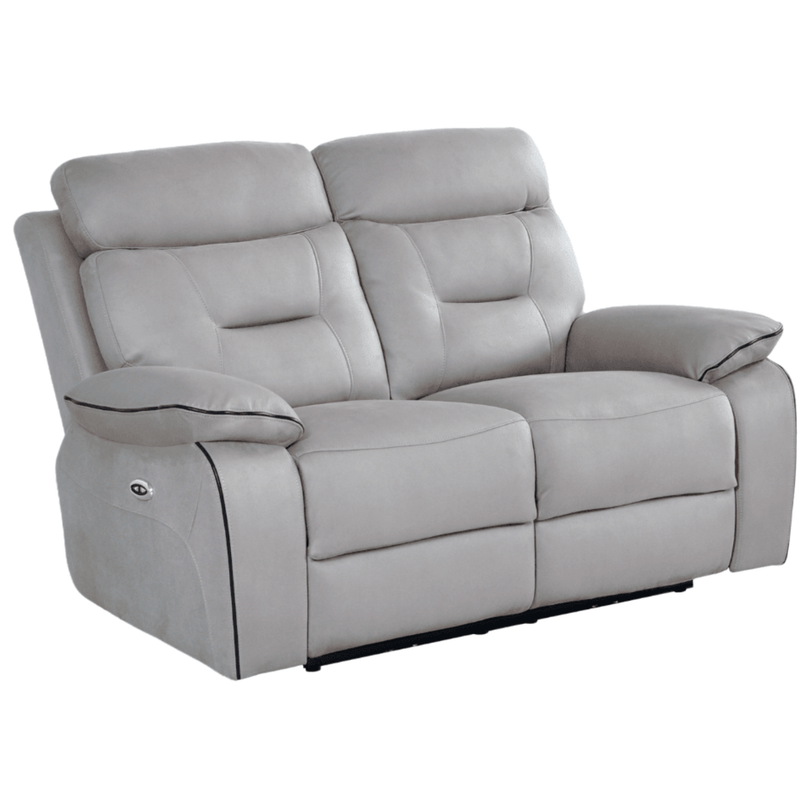 Gray reclining sofa on a white background