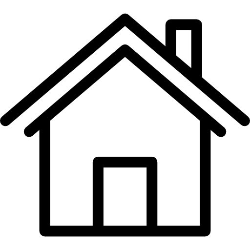 Black outline of a house on a white background