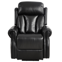 Hunson Genuine Leather Black Rise Recliner Mobility Chair