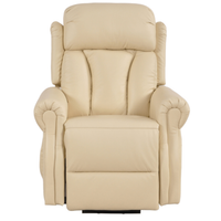 Hunson Genuine Leather Cream Rise Recliner Mobility Chair