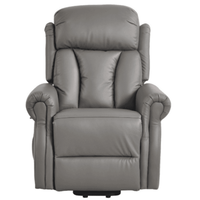 Hunson Genuine Leather Grey Rise Recliner Mobility Chair