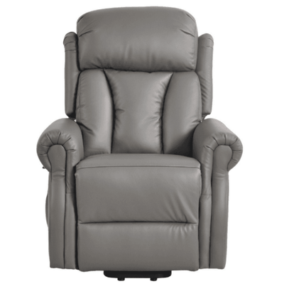 Hunson Genuine Leather Grey Rise Recliner Mobility Chair