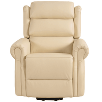 Kingsbury Genuine Leather Cream Rise Recline Mobility Chair