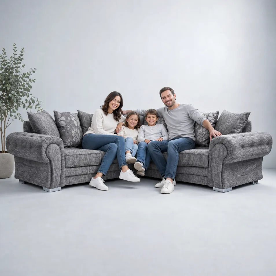 Malmo Grey Fabric Corner Sofa - Furniture Instore