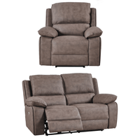 Maple Brown Suede Electric Recliner 2+1 Sofa Set