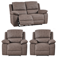 Maple Brown Suede Electric Recliner 2+1+1 Sofa Set