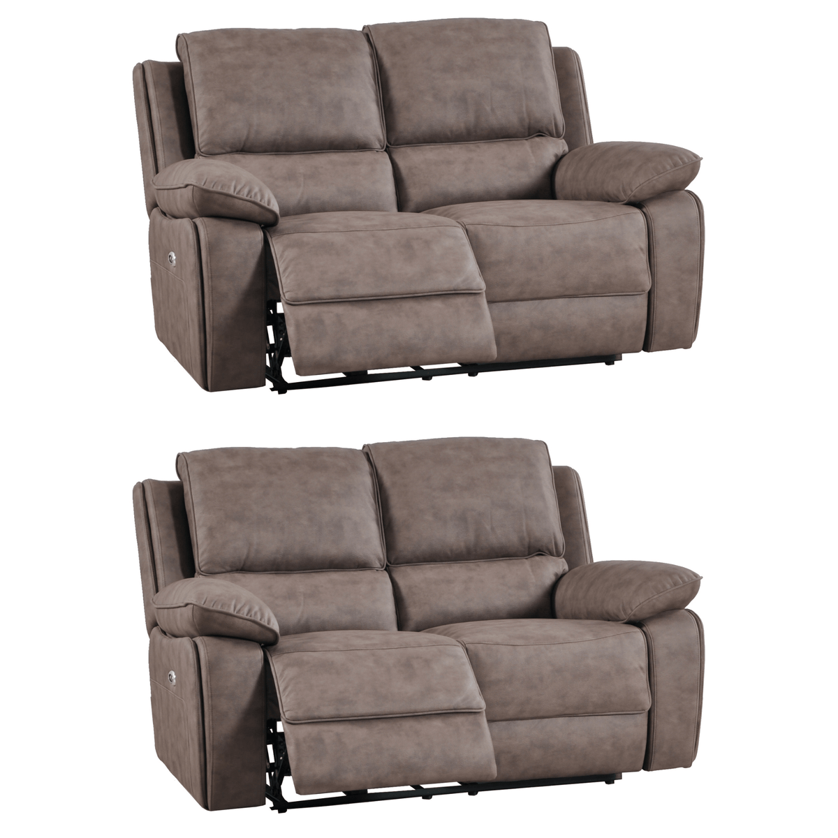 Maple Brown Suede Recliner 2+2 Sofa Set - Furniture Instore
