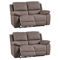 Maple Brown Suede Recliner 2+2 Sofa Set